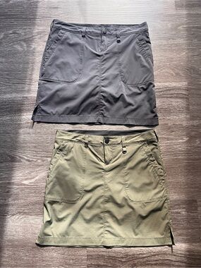 REI Travel Stretch Skort Bundle - Olive and Charcoal